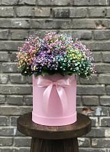 Цветочная композиция из Гипсофила и Розы в шляпной коробке #REPLACE_PRED# Атагае