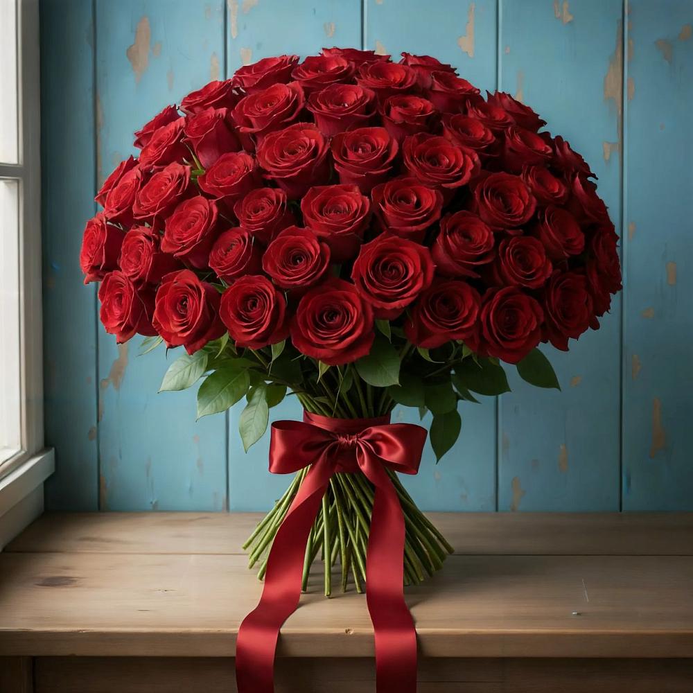 Букет Красные розы Блэк Меджик в Атагае