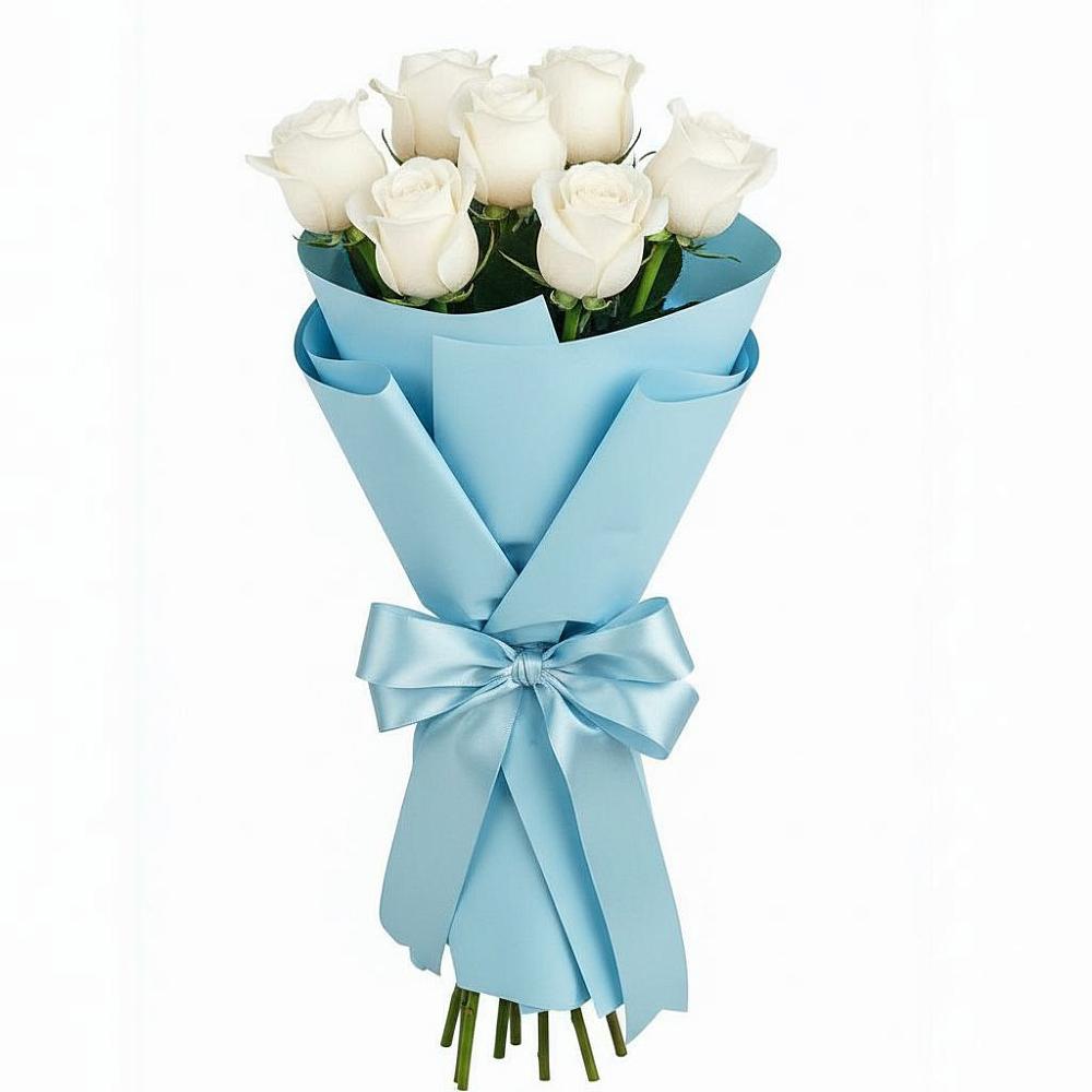 Букет 7 белых роз Проуд в Атагае