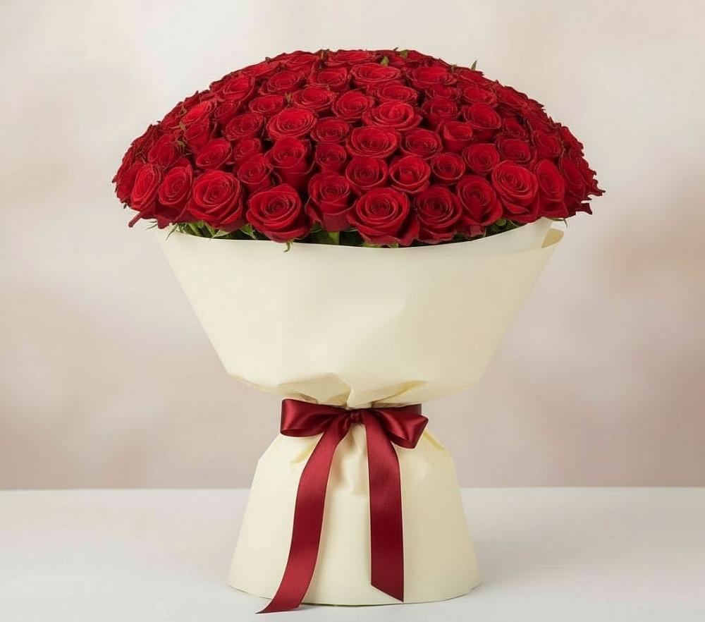 Букет 101 Красная роза Милано в Атагае