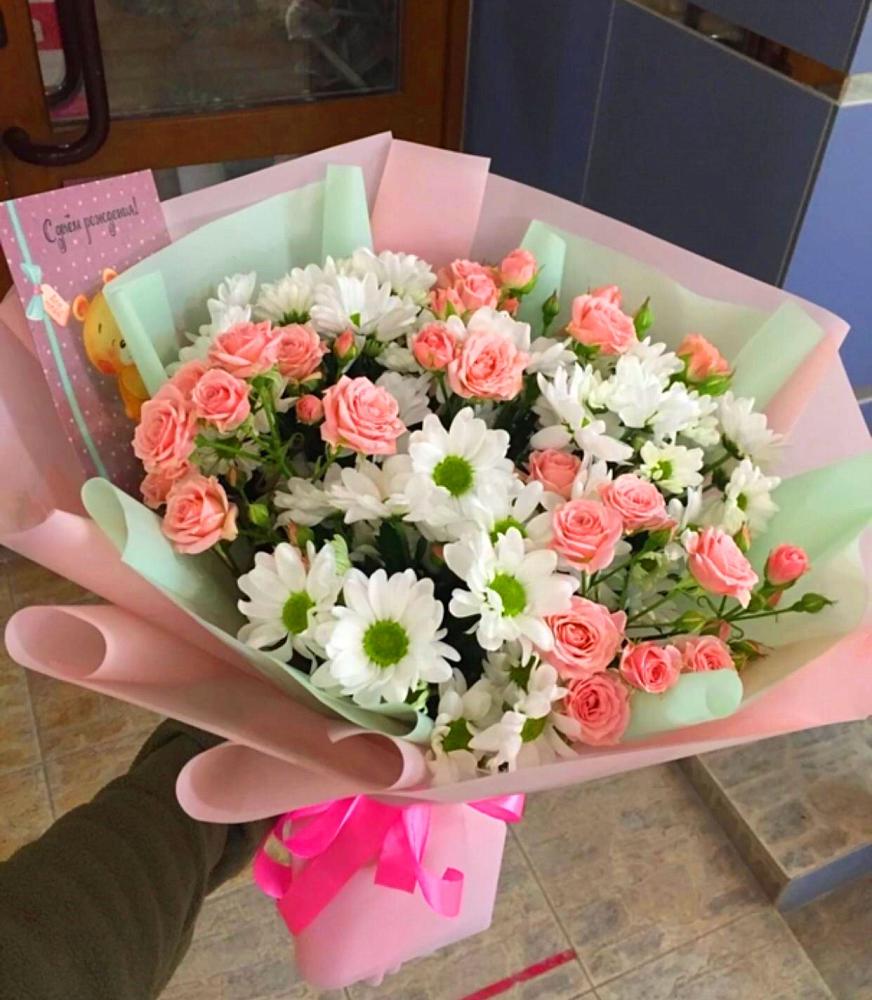 Букет цветов из: Розы и Хризантемы в Атагае