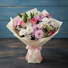 Букет цветов из:  Хризантемы, Альстромерии и Розы в Атагае