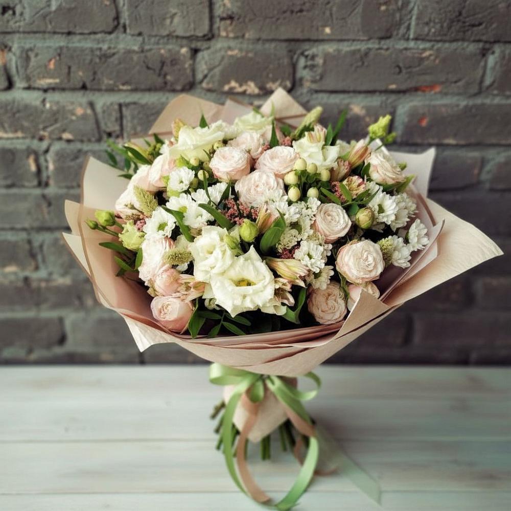 Букет цветов из: Альстромерии, Розы и Хризантемы в Атагае