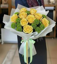 Букет цветов из:  Хризантемы и Розы в Атагае