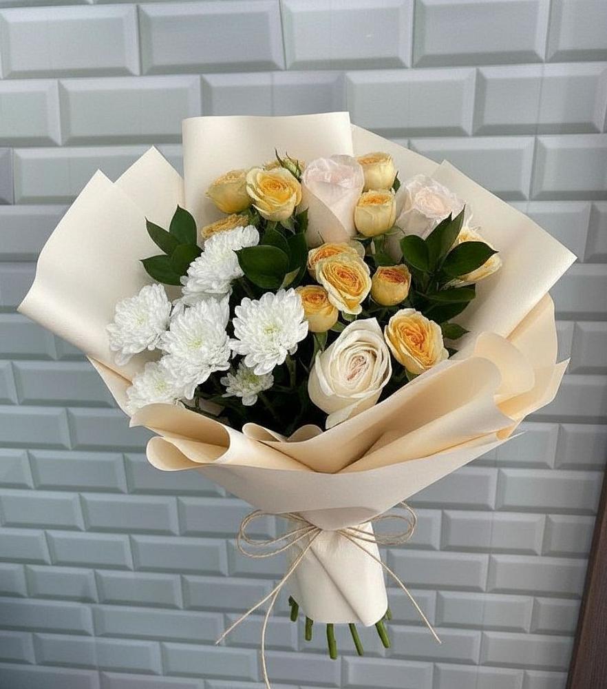 Букет цветов из: Розы и Хризантемы в Атагае