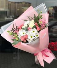 Букет цветов из:  Розы, Лизиантусы и Хризантемы в Атагае