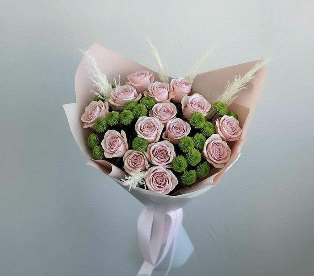 Букет цветов из: Розы и Хризантемы в Атагае