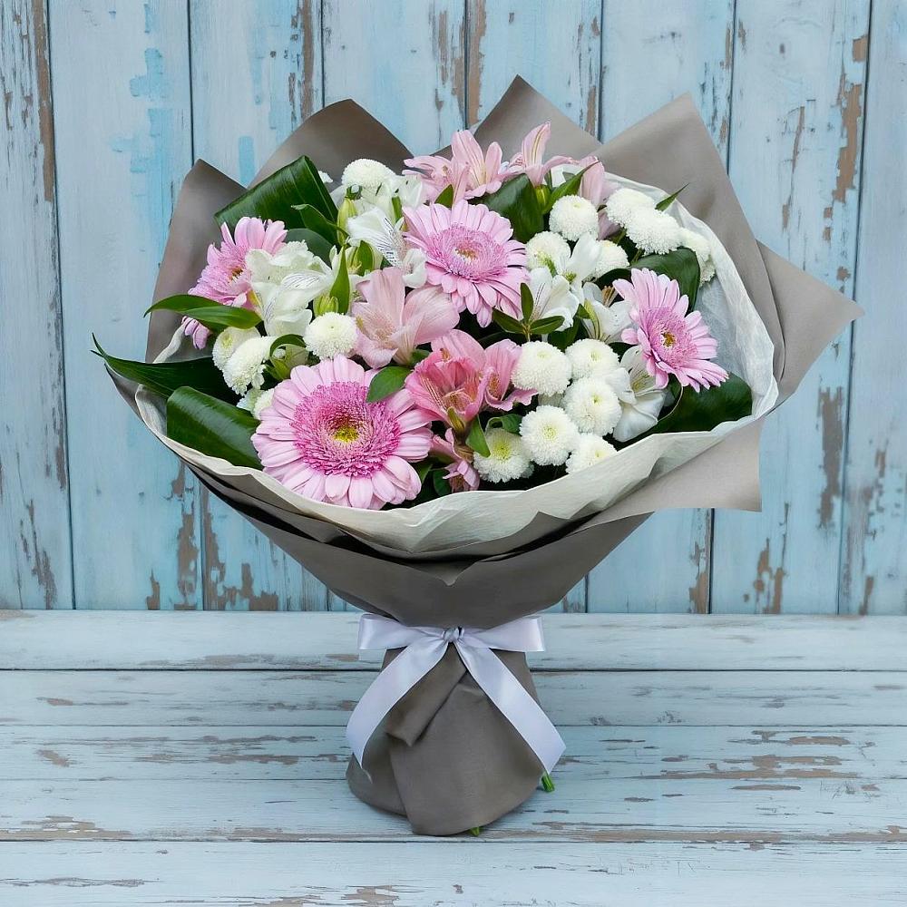 Букет цветов из: Герберы, Альстромерии и Хризантемы в Атагае