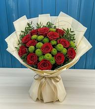 Букет цветов из:  Розы и Хризантемы #REPLACE_PRED# Атагае