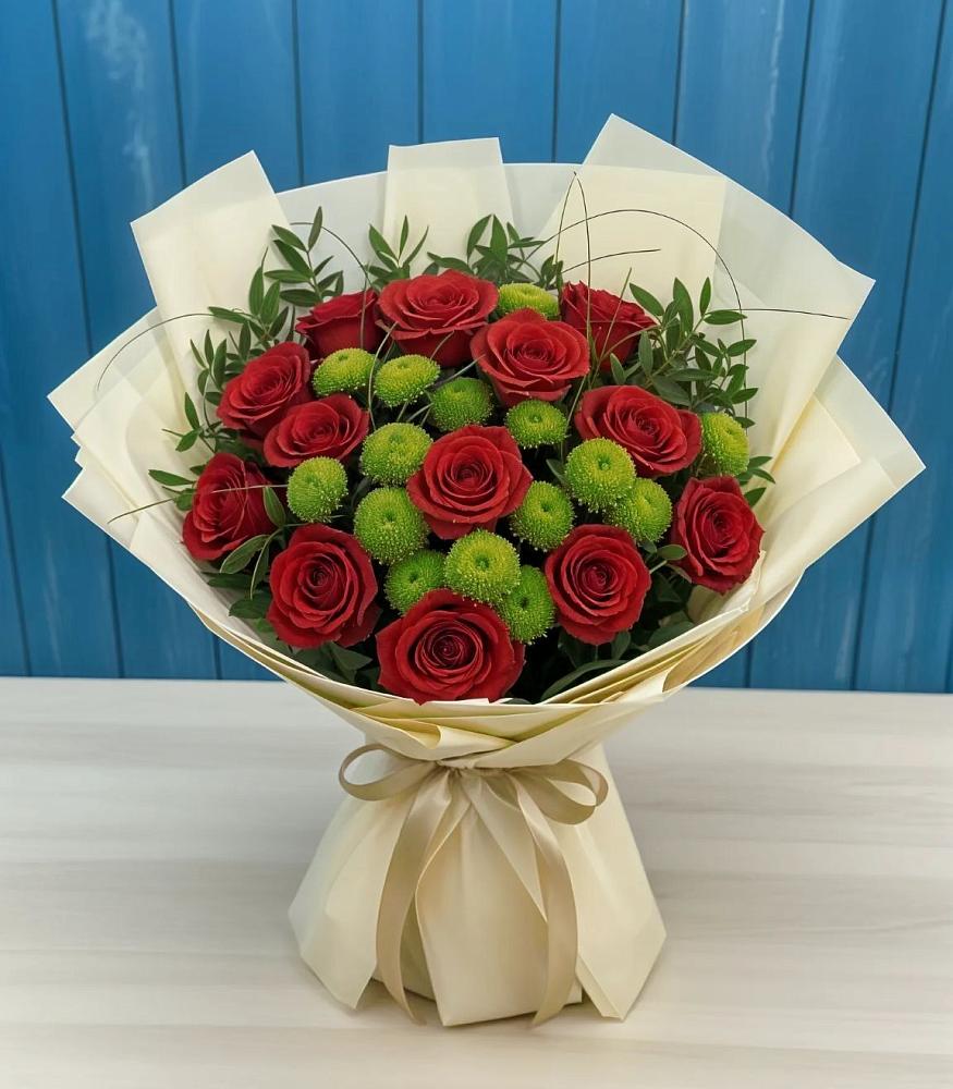 Букет цветов из: Розы и Хризантемы в Атагае